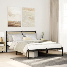 vidaXL Metal Bed Frame without Mattress Sonoma Oak 150x200 cm King Size