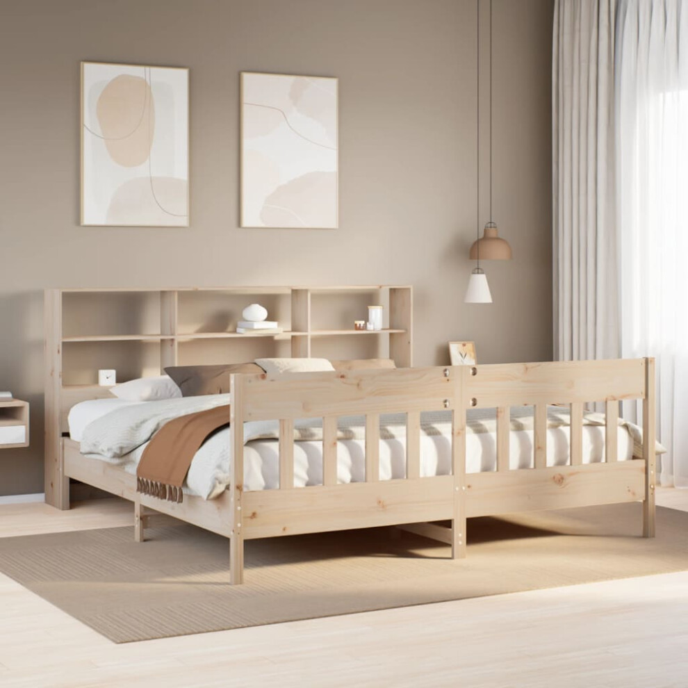 Vidaxl Bed Frame Without Mattress Bed 180X200 Cm Super King Solid Wood Pine