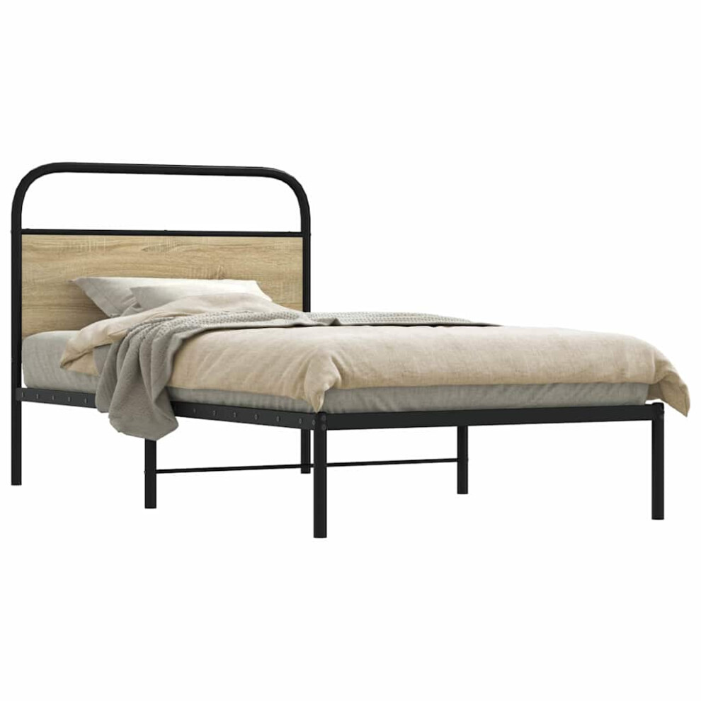 Vidaxl Bed Frame Without Mattress 100X200 Cm Sonoma Oak Engineered Wood