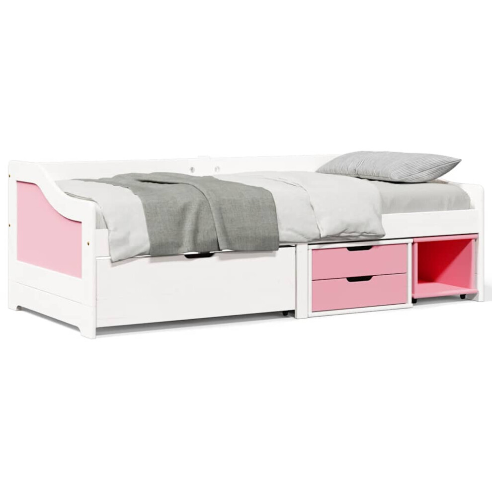 Vidaxl Day Bed With 3 Drawers Without Mattress Irun White&Pink 90X200 Cm