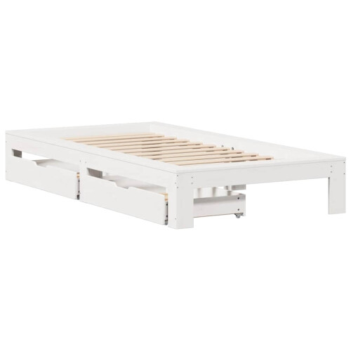VidaXL vidaXL Bed Frame without Mattress Bed White 90x190 cm Single Solid Wood Pine 2