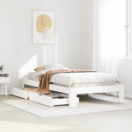 VidaXL vidaXL Bed Frame without Mattress Bed White 90x190 cm Single Solid Wood Pine