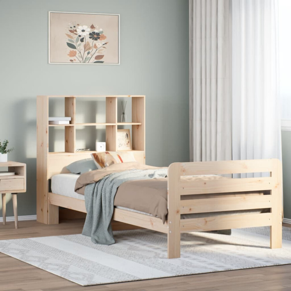 vidaXL Bed Frame without Mattress 75x190 cm Small Single Solid Wood Pine