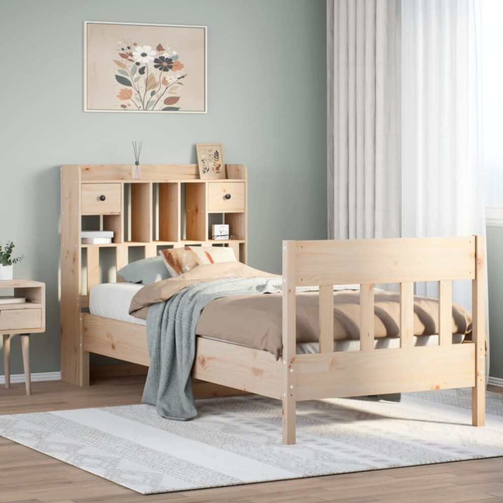 Vidaxl Bed Frame Without Mattress Bed 75X190 Cm Small Single Solid Wood Pine