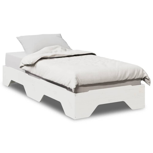 VidaXL vidaXL Bed Frame No Mattress Stackable White 90x190 cm Single Solid Wood 1
