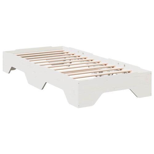 VidaXL vidaXL Bed Frame No Mattress Stackable White 90x190 cm Single Solid Wood 2