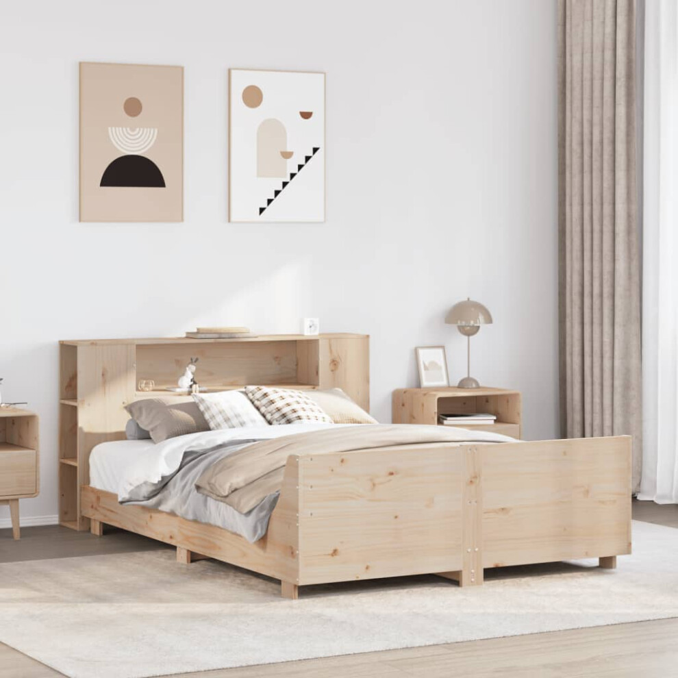 Vidaxl Bed Frame Without Mattress 120X190 Cm Double Solid Wood Pine Small