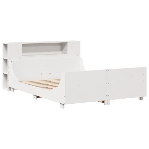 VidaXL vidaXL Bed Frame without Mattress White 135x190 cm Double Solid Wood Pine 2