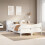 VidaXL vidaXL Bed Frame without Mattress White 135x190 cm Double Solid Wood Pine 1