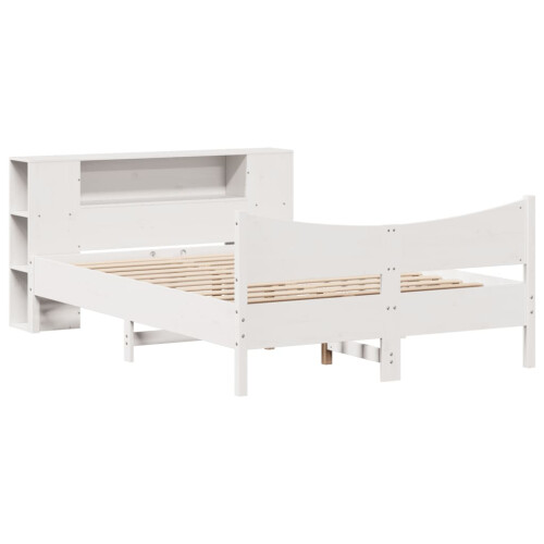 VidaXL vidaXL Bed Frame without Mattress White 135x190 cm Double Solid Wood Pine 2