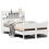 VidaXL vidaXL Bed Frame without Mattress White 135x190 cm Double Solid Wood Pine 2