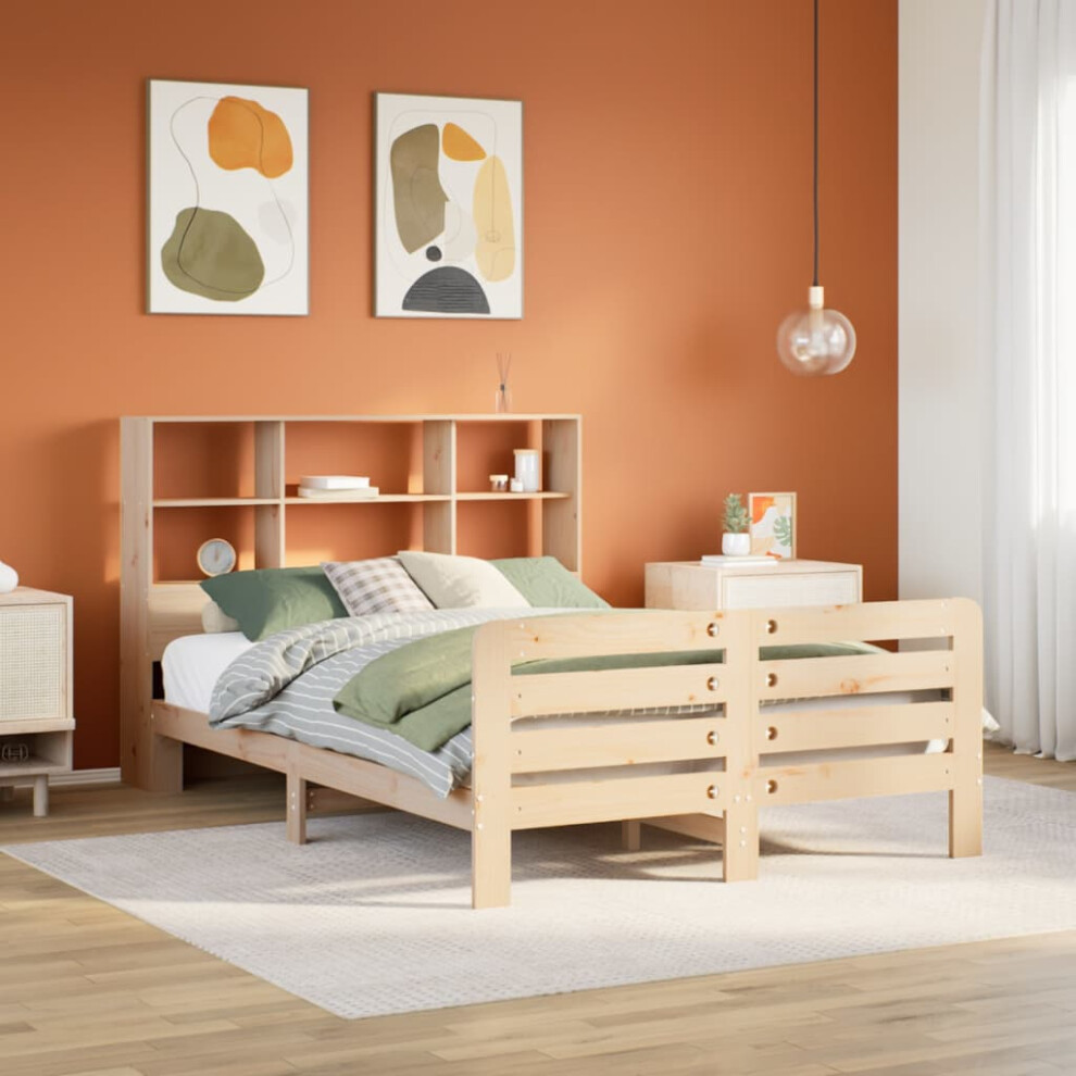 Vidaxl Bed Frame Without Mattress 120X190 Cm Double Solid Wood Pine Small