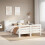 VidaXL vidaXL Bed Frame without Mattress White 135x190 cm Double Solid Wood Pine 1