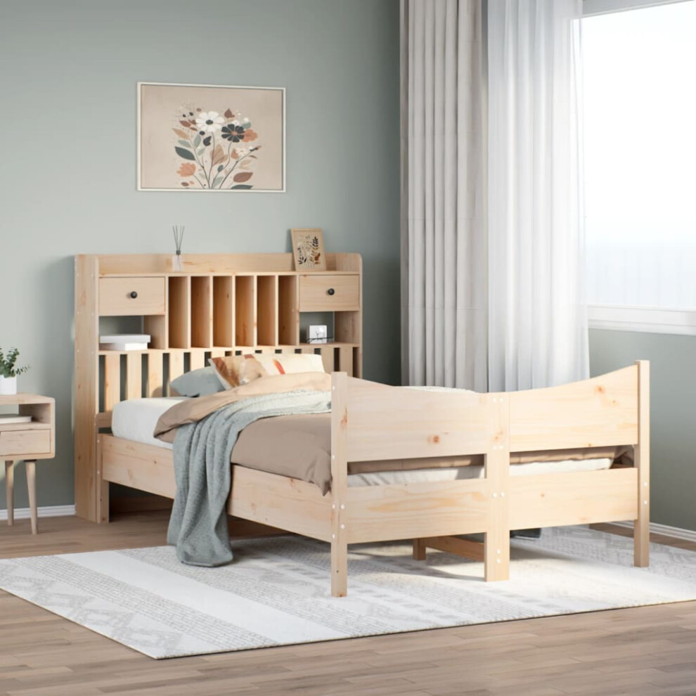 vidaXL Bed Frame without Mattress 120x190 cm Small Double Solid Wood Pine