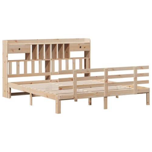 VidaXL vidaXL Bookcase Bed without Mattress 180x200 cm Super King Solid Wood Pine 2