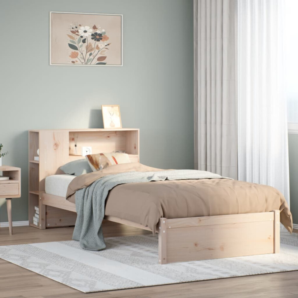 Vidaxl Bookcase Bed Without Mattress 75X190cm Small Single Solid Wood Pine