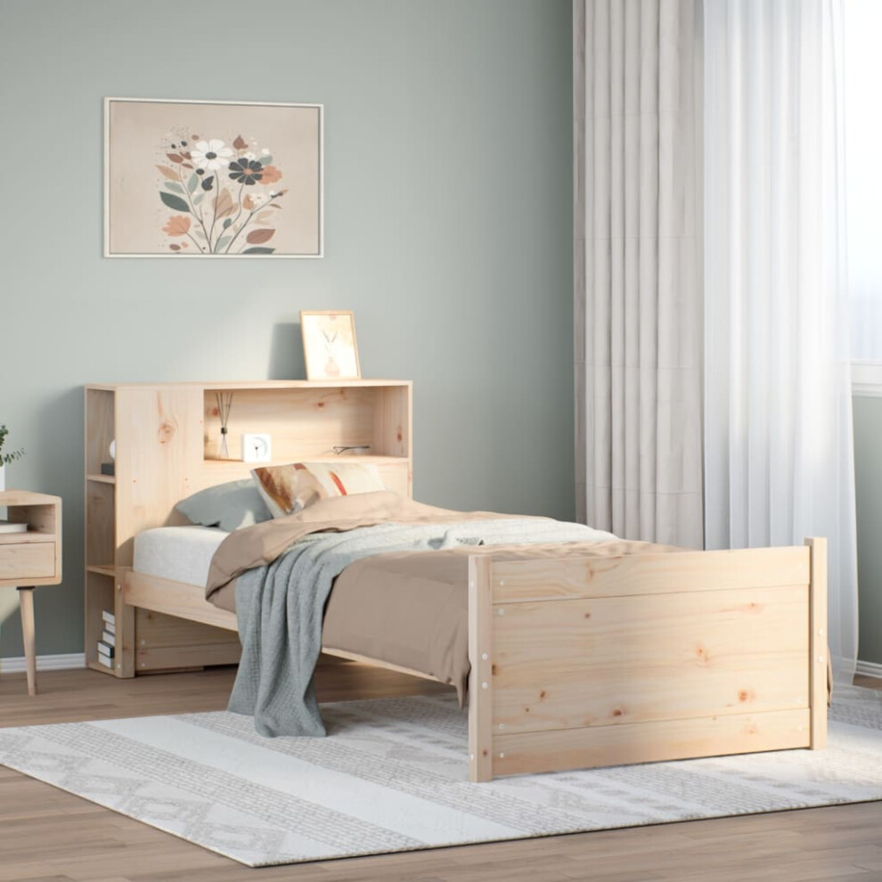 Vidaxl Bookcase Bed Without Mattress 75X190cm Small Single Solid Wood Pine