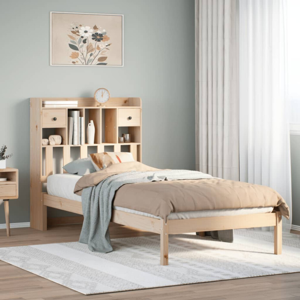 Vidaxl Bookcase Bed Without Mattress 75X190 Cm Small Single Solid Wood Pine