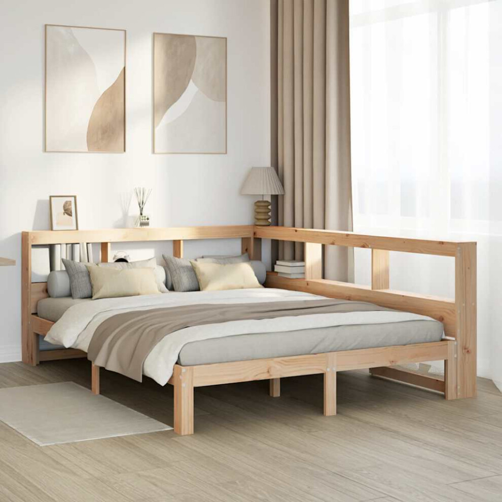 Vidaxl Bookcase Bed Without Mattress 150X200 Cm King Size Solid Wood Pine Bed