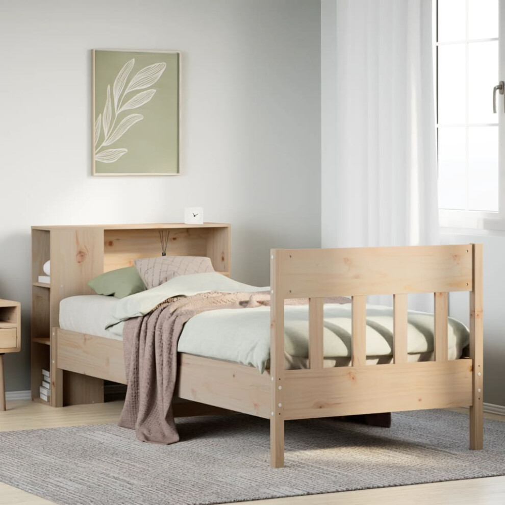 Vidaxl Bookcase Bed Without Mattress 75X190 Cm Small Single Solid Wood Pine