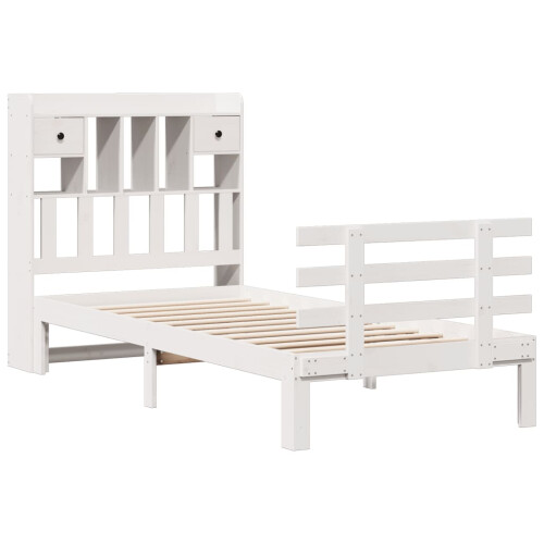 VidaXL vidaXL Bookcase Bed without Mattress White 90x190 cm Single Solid Wood Pine 2