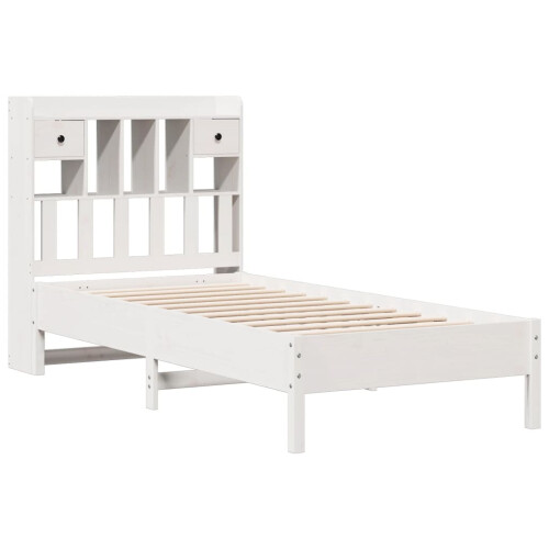 VidaXL vidaXL Bookcase Bed without Mattress White 90x190 cm Single Solid Wood Pine 2