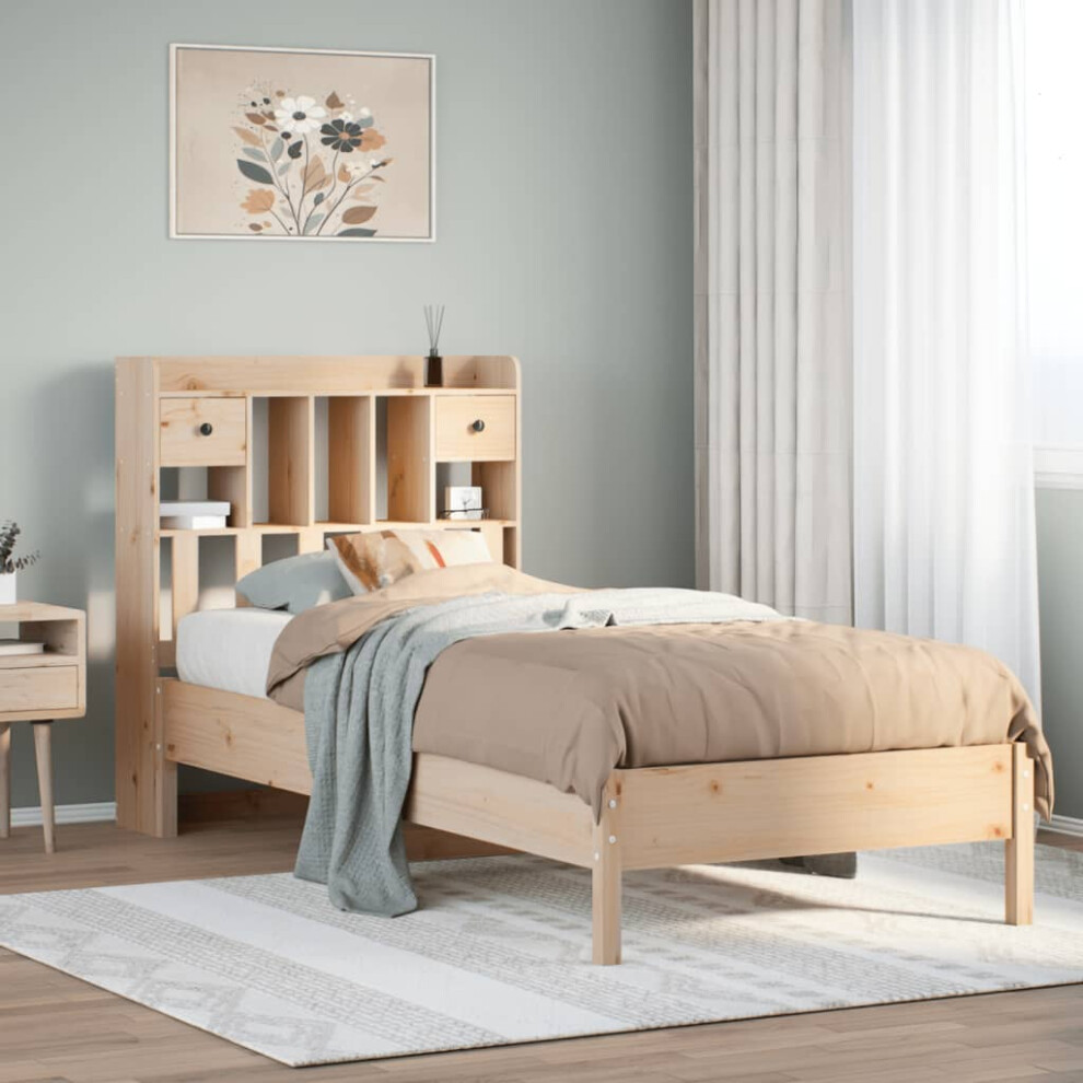 Vidaxl Bookcase Bed Without Mattress 75X190 Cm Small Single Solid Wood Pine