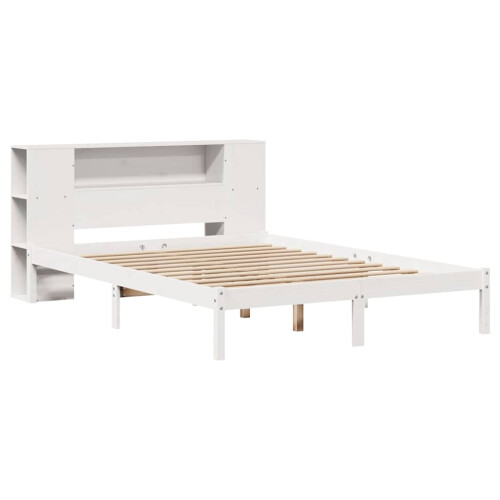 VidaXL vidaXL Bookcase Bed without Mattress White 135x190 cm Double Solid Wood Pine 2