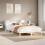 VidaXL vidaXL Bookcase Bed without Mattress White 135x190 cm Double Solid Wood Pine 1