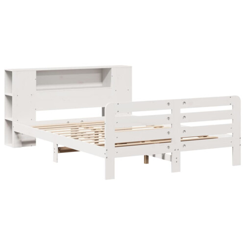 VidaXL vidaXL Bed Frame without Mattress White 150x200 cm King Size Solid Wood Pine 2