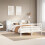 VidaXL vidaXL Bookcase Bed without Mattress White 135x190 cm Double Solid Wood Pine 1