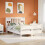 VidaXL vidaXL Bed Frame without Mattress White 150x200 cm King Size Solid Wood Pine 1