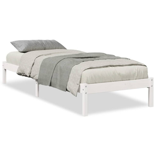 VidaXL vidaXL Extra Long Bed Frame without Mattress White 80x210 cm Solid Wood Pine 1