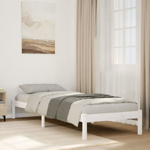 VidaXL vidaXL Extra Long Bed Frame without Mattress White 80x220 cm Solid Wood Pine