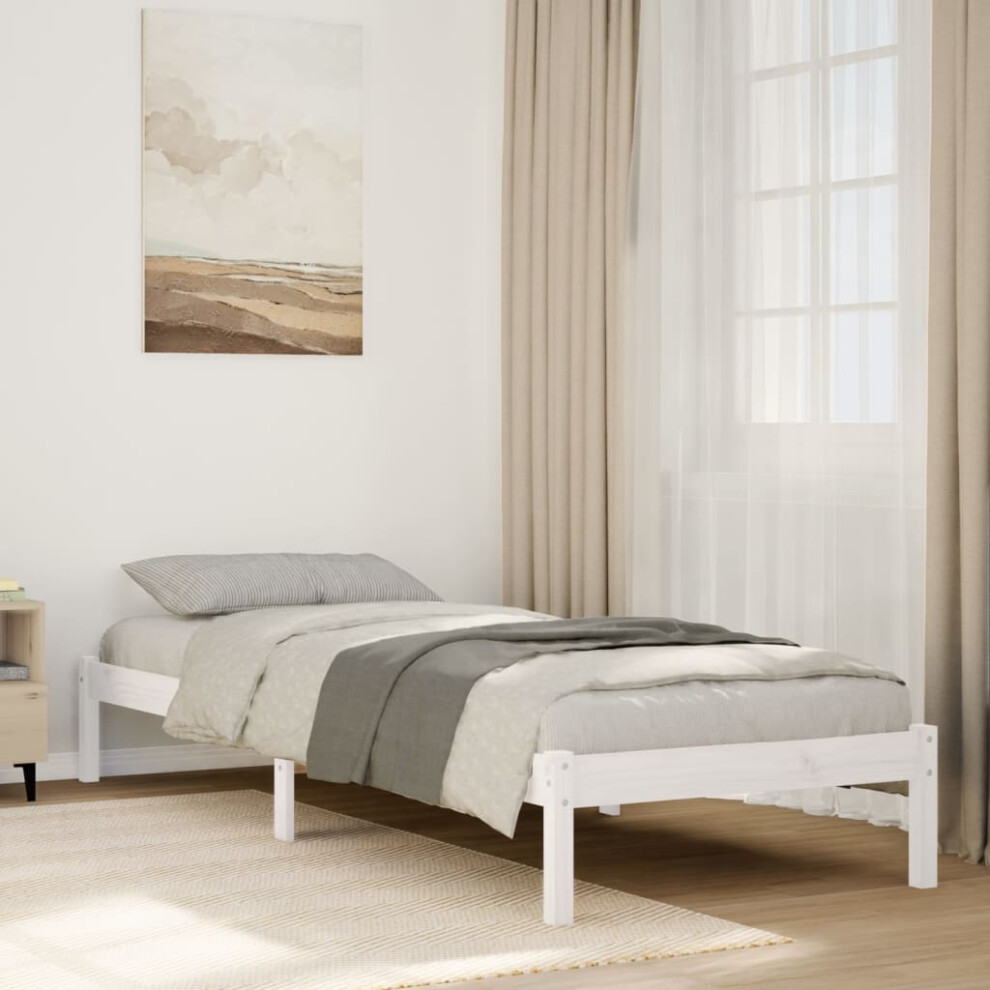 vidaXL Extra Long Bed Frame without Mattress White 80x220 cm Solid Wood Pine