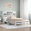 VidaXL vidaXL Bookcase Bed without Mattress White 135x190 cm Double Solid Wood Pine 1