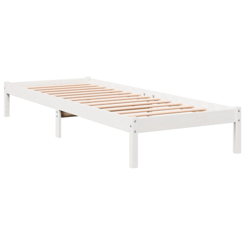VidaXL vidaXL Extra Long Bed Frame without Mattress White 90x220 cm Solid Wood Pine 2