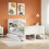 VidaXL vidaXL Bookcase Bed without Mattress White 135x190 cm Double Solid Wood Pine 1