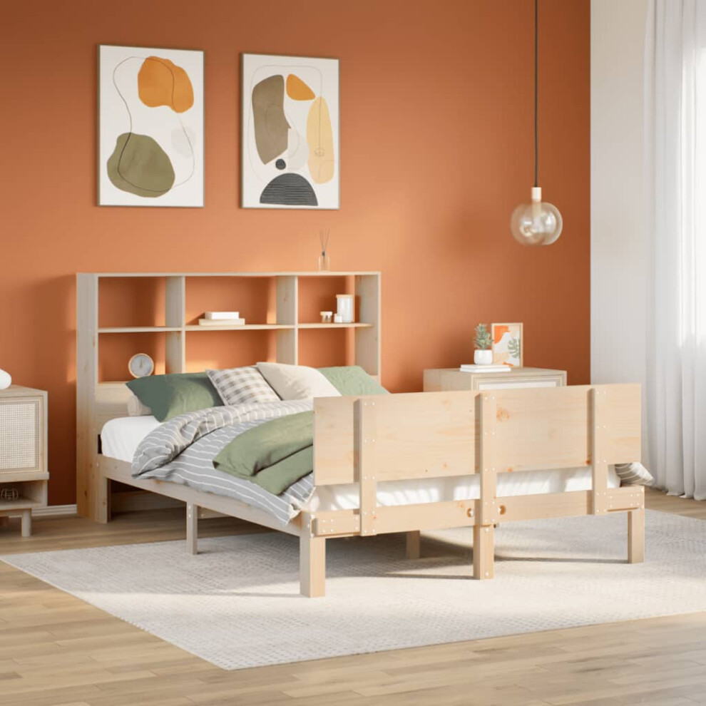 Vidaxl Bookcase Bed Without Mattress 120X190 Cm Double Solid Wood Pine Small