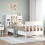 VidaXL vidaXL Bed Frame without Mattress White 75x190 cm Small Single Solid Wood Pine 1