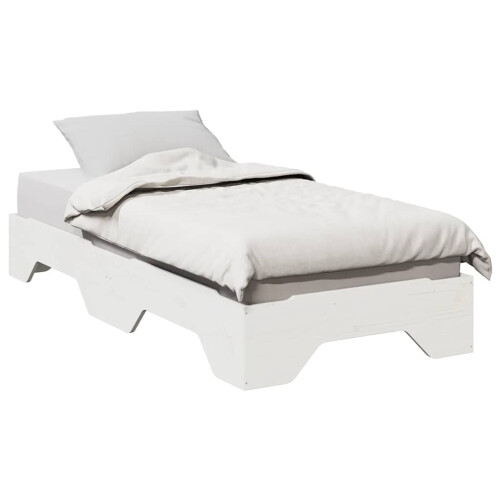 VidaXL vidaXL Bed Frame No Mattress Stackable White 75x190 cm Small Single Solid Wood