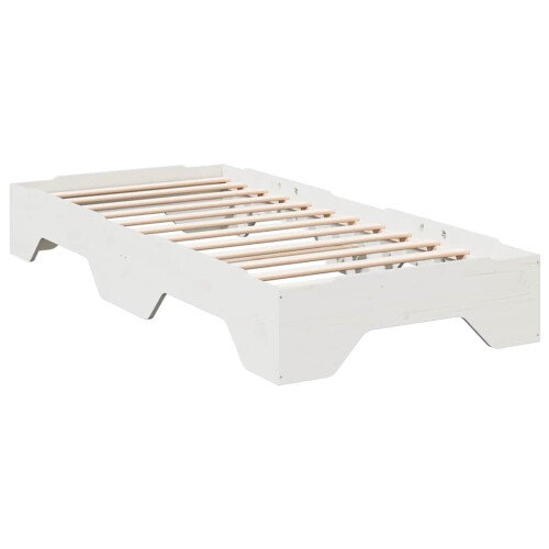 VidaXL vidaXL Bed Frame No Mattress Stackable White 75x190 cm Small Single Solid Wood 2