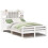 VidaXL vidaXL Bookcase Bed without Mattress White 135x190 cm Double Solid Wood Pine 2