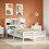 VidaXL vidaXL Bookcase Bed without Mattress White 135x190 cm Double Solid Wood Pine 1