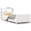 VidaXL vidaXL Bed Frame with Headboard White 75x190 cm Small Single Solid Wood Pine 2