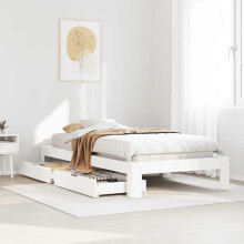 vidaXL Bed Frame without Mattress White 75x190 cm Small Single Solid Wood Pine