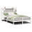VidaXL vidaXL Bookcase Bed without Mattress Bed Frame White King Size Solid Wood Pine 2