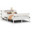 VidaXL vidaXL Bookcase Bed without Mattress Bed Base White King Size Solid Wood Pine 2