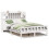 VidaXL vidaXL Bookcase Bed without Mattress Bed Base White King Size Solid Wood Pine 2