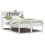 VidaXL vidaXL Bookcase Bed without Mattress Bed Base White King Size Solid Wood Pine 2